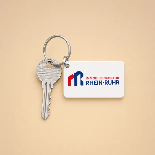 Schlüsselanhänger von Immobilienkontor Rhein-Ruhr für die Vermietung einer Immobilie in Düsseldorf